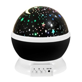 Borelor Star Night Light for Kids, 12 Color Changing Lights Modes with USB Cable, 360°Rotating Moon Star Projector Desk Lamp for Bedroom Party Decor & Girls Birthday Gift (Black)