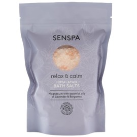 SenSpa Relax & Calm Himalayan Pink Bath Salts – Natural Muscle Relief – Aromatherapy Blend – Skin Softening – Vegan Formula/Calming Bath Soak for Stress Relief – 500g