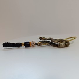 YAOTECH Cool Snake Keychain Charm for Boyfriend/Dad,Brass Python Key Chain for Men/Women