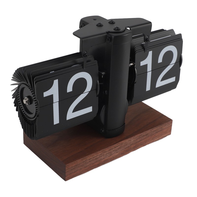 Flip Desk Clock Vintage 24 Hours Anti Slip Base Rotary