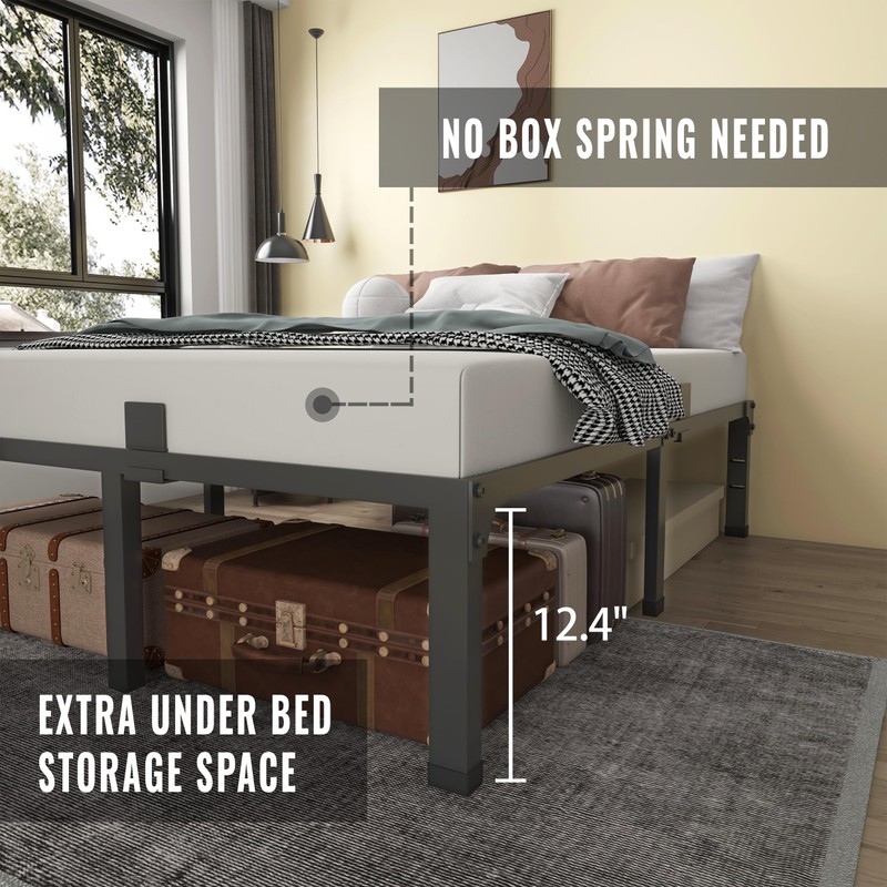 MAF 14 Inch Metal Platform Queen Bed Frame, Heavy Duty