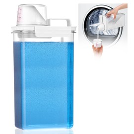 Waschpulver aufbewahrungsbox, Luftdichter Waschmittelspender Mit Messbecher, 2300ml Mehrzweck Waschmittelbox für Pulver - BehäLter für Waschmittel/WeichspüLer - Wiederverwendbar Leere Flaschen