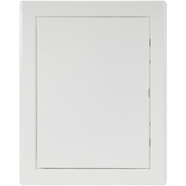 6" x 8" Inch Steel Access Panel Door - for Indoor Use - Opening Flap Cover Plate - Box Door Lock - Door Latch - Inspection Hatch - White Polymer Coating - Intended for Walls and Ceilings