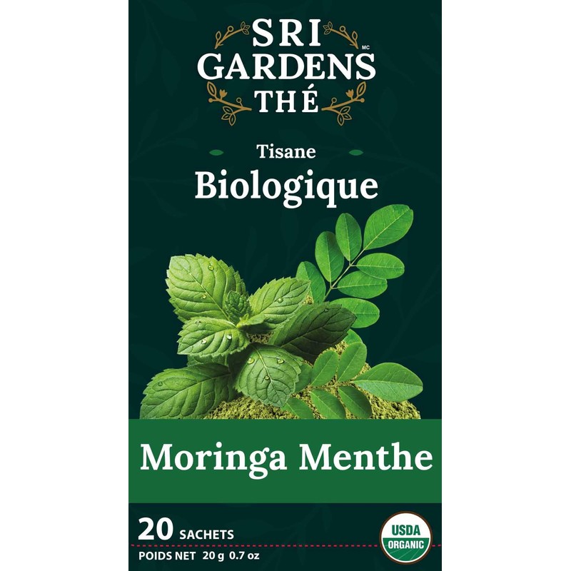 Sri Gardens Tea Moringa Mint Tea Bags, 20 count