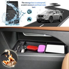 SHAOHAO 2023 2024 Pathfinder Lower Organizer Tray for 2022 2023 2024 Nissan Pathfinder Accessories 2022 2023 2024 Pathfinder S/SV/SL/Rock Creek/Platinum Armrest Insert Storage Box Console Tray