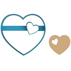 Heart within Heart - Valentines Day - Holidays - Love - To Be In Love With - Deep Affections - Cookie Cutter/Sugar Cookie/Fondant/Clay (1500) (4 inch)