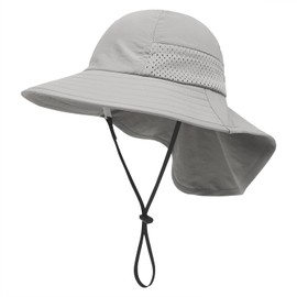 Gorro para Playa Ninas,Gorro ala Ancha de sol para Bebe Secado Rápido para Niños 6-24 meses UV Proteccion UPF 50+ ,Gorros Protectores de Cuello Ajustable Plegable Niño Adecuado para playa, viajes.