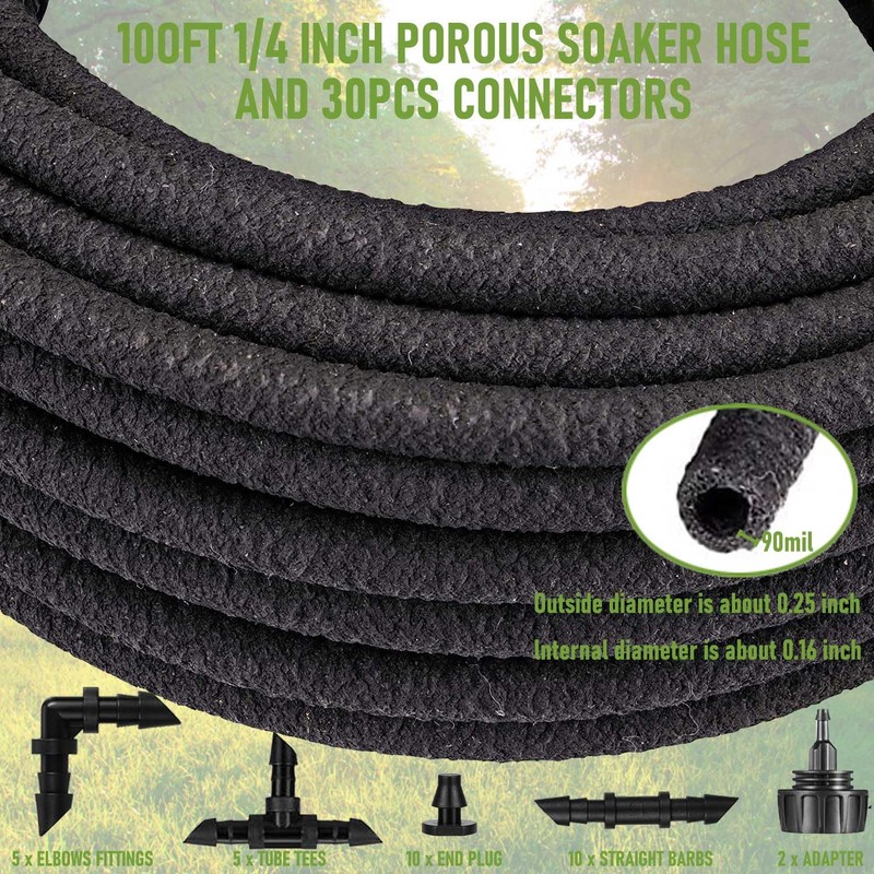1/4 Inch Soaker Hose for Garden 100ft Soaker Irrigation Drip