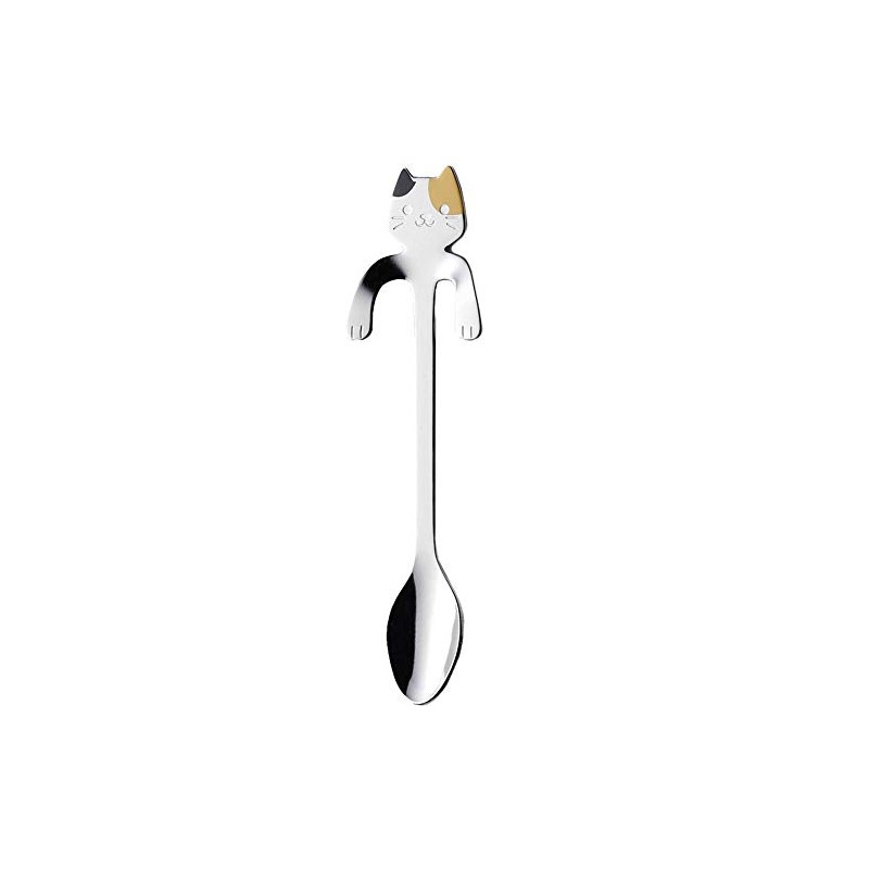 Takakuwa Metal Coffee Spoon CAT Stainless Steel Calico Cat 405084