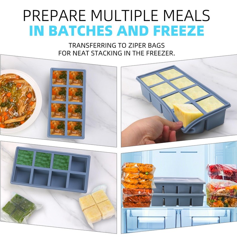 1/2 Cup Silicone Freezer Tray With Lid - Silicone Freezer
