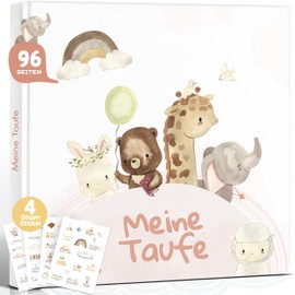 Guest Book Christening with Sticker Christening Gift for Boys Girls | Christening Book Christening Album My Christening Memory Album I 96 Inner Pages for Congratulations, Photos | Memory Book Photo