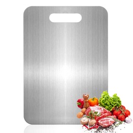 Titanium Cutting Board - 100% Pure Titanium Cutting Boards for Kitchen, Food Grade 304 Stainless Steel Cutting Board Set for Meat Fruit & Vegetable (13.4 * 9Inch)