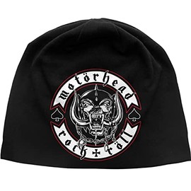 Motörhead Beanie Hat Rock n Röll Biker Logo Knitted Hat Cap, black