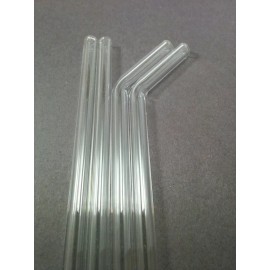 Thestrazspot Four Clear Glass Drinking Straws with Cleaning Brush by Thestrazspot