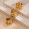 Gold Chunky Stackable Ring Stone Accent Statement Jewelry for Everyday