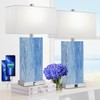 24” Tall Touch Control Table Lamps Set of 2, Blue