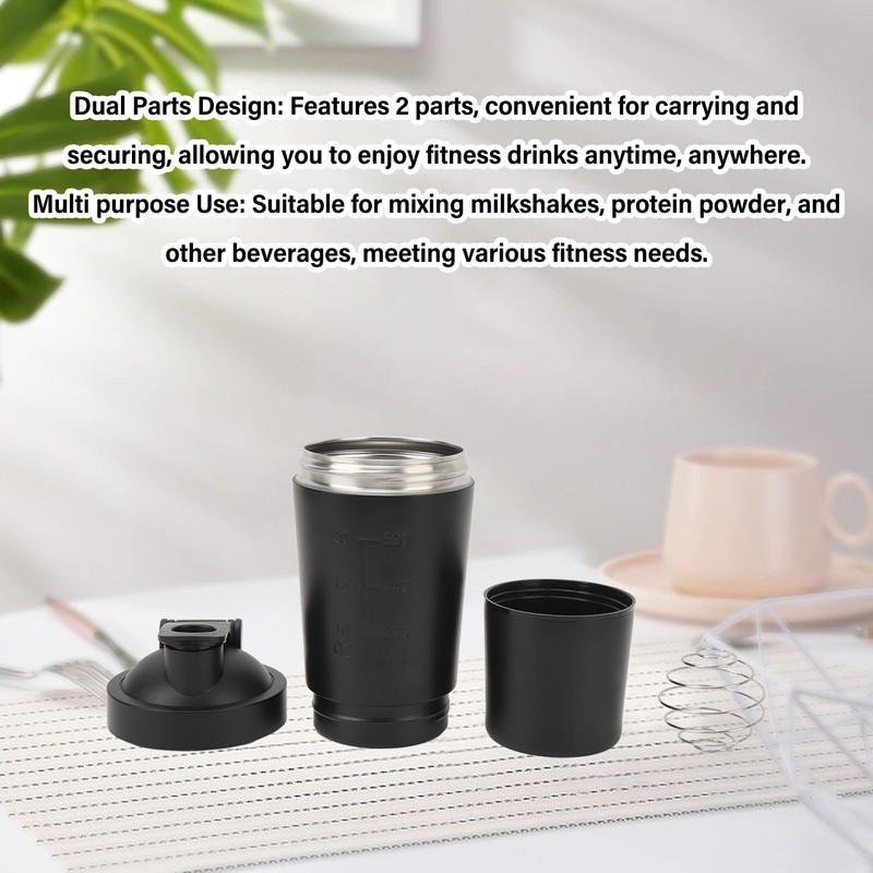 Shaker Bottle Stainless Steel Protein Shaker Scales Portable Shaker Cup