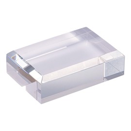 Tsukushi Science Acrylic Block, Chamfered, 3.5 x 2.4 x 1.0 inches (90 x 60 x 25 mm), 2 Pieces, Acrylic Base, Clear Cube, Square Shape, Transparent Base