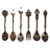 6 Pcs/Set Vintage Carved Coffee Spoons Teaspoons Retro Zinc Alloy