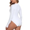 RELLECIGA Women's White Long Sleeve Rash Guard One Piece Size