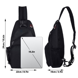 Long Keeper Lightweight Sling Backpack, Unisex Crossbody Backpack Chest bag Small Rucksack Sport Hiking Gym Dual-Use Travel Shoulder Bag for Women Men Teenager