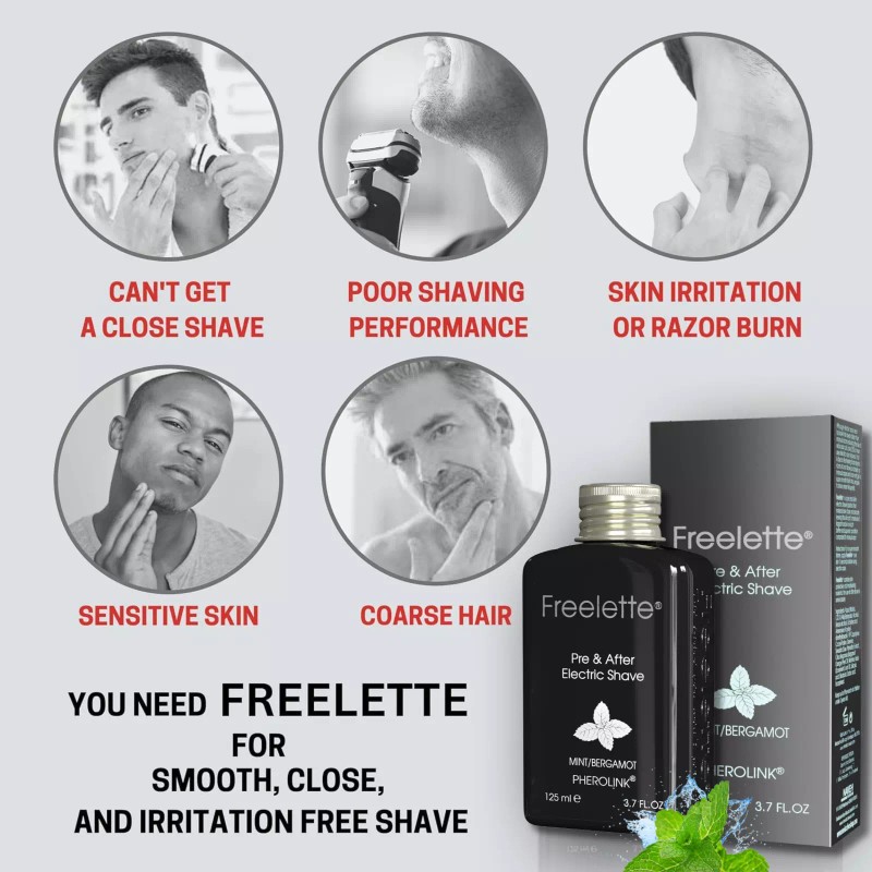 Freelette Pre Electric Shave After Shave Lotion Cream - Close