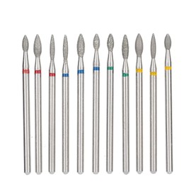 Tissting Juego 11 Brocas Uñas Esmeril Diamante, Kit Profesional Rotativo para Manicura y Pedicura, Limado y Pulido Cutícula en Salón o Casa, Herramientas Nail Art