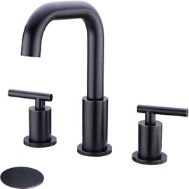 TRUSTMI Bronze Bathroom Faucet 2-Handle 8 Inch Widespread Bathroom Sink Faucet 3 Hole with Overflow Drain, Oil Rubbed Bronze