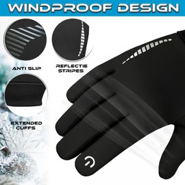 WFX Winter Gloves for Kids, Windproof Thermal Sports Gloves for Boys & Girls, Anti-Slip Touch Screen Snow Gloves for Cycling, Running, Hiking, Skiing & Outdoor Play (Ages 3–12)