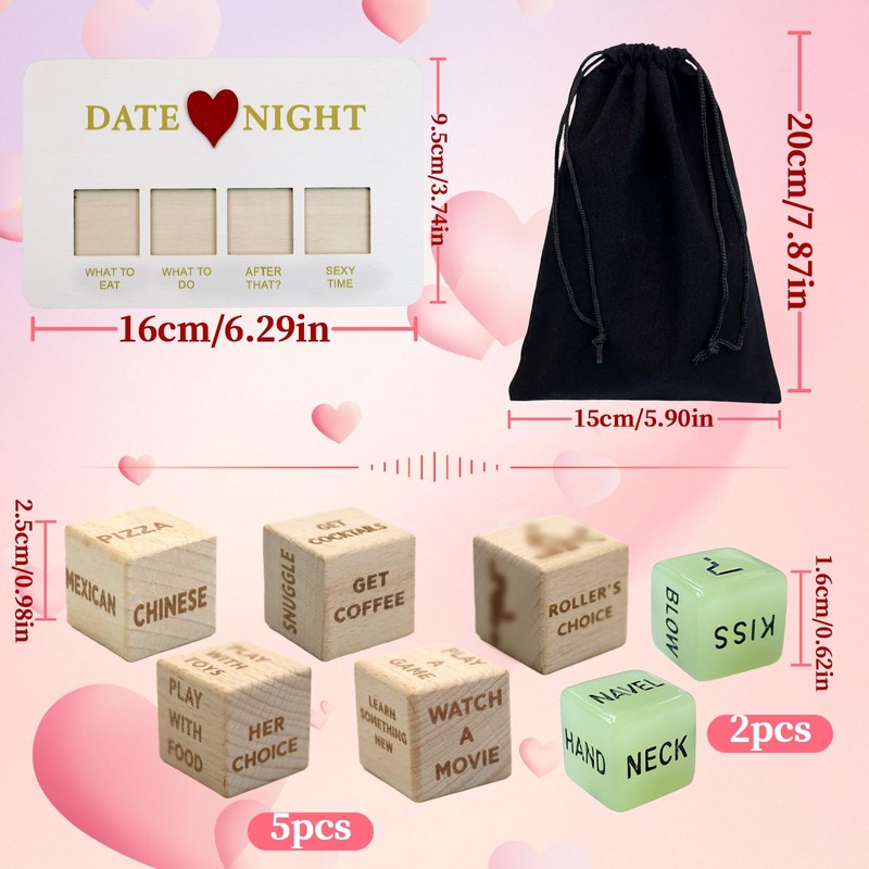 SI SEN Romantic Couple Dice Game, Date Night Dice Set,