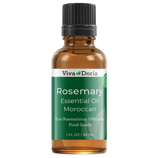 Viva Doria 100% Pure Moroccan Rosemary Essential Oil, Undiluted, Food Grade, 30 mL (1 Fluid Ounce)