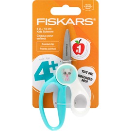 FISKARS Magic Morph Kids Scissors - Image Moves when Tilted - Pointed-tip for Ages 4+ - Fun Puppy Design - Back to School Supplies
