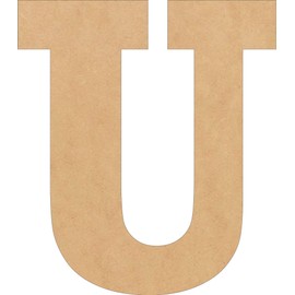 3 Inch Tall Wooden Letter Unfinished, Blank U Wood Craft Letter ABC's for Kids Learning Projects, Small Rockwell Font DIY