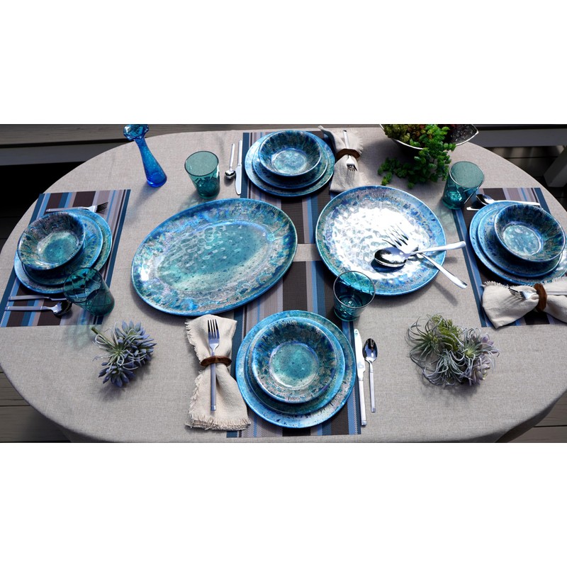 Certified International Radiance Teal Melamine 11" Dinner Plate, Large, Multicolor,