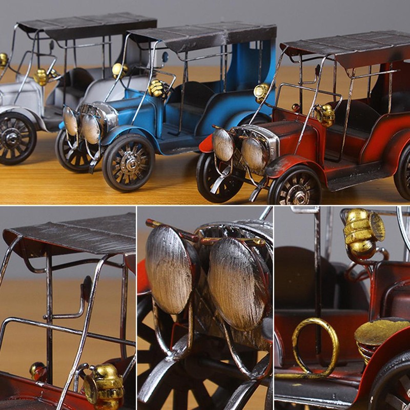 Retro Nostalgic Metal Crafts Car Models Ornaments Home Decoration for