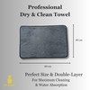 jaramari® 2 x Super Absorbent Microfiber Cloth 60x40cm Charcoal Grey.