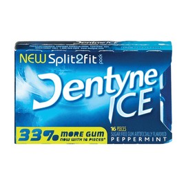 Dentyne Ice Split2Fit Peppermint Chewing Gum 18 Packs (2 boxes) Free Shipping