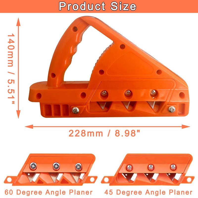 JHZXing Plaster Board Planer, 45° & 60° Edging Cutter, 10