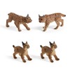 Luckforest Mini Lynx Figurines, 4 Pcs Miniature Lynx Figurines Animal