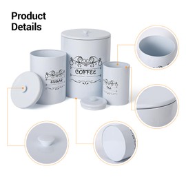 LinTimes Airtight Food Storage, 3Pcs Kitchen and Pantry Organization Canisters for Cereal, Dry Food, Flour and, White