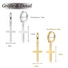 CERSLIMO Stud Earrings Silver 925 Gold Small Cross Earrings Hoop