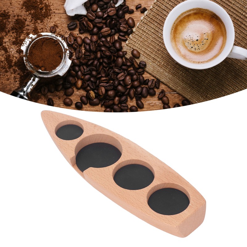 Coffee Tamper Holder Boat Shape 4 Slots Anti Slip Stable