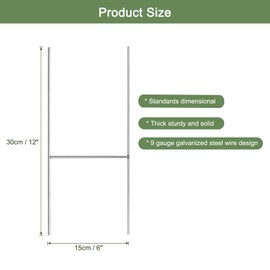 sourcing map Yard Sign Stakes, 12"x6" Metal H Stakes, Lawn Sign Holder, Sign H Frame for Party Yard, Garage Sale, Open House, Real Estate, Guidepost, Pack of 12