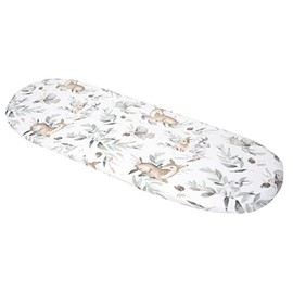 Medi Partners Fitted Sheet for Pram, 86 x 40 cm, 100% Cotton Mattress Protector (Roe in leaves)