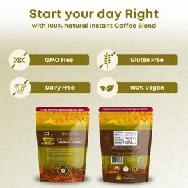 Spice Appeal Mushroom Instant Coffee blended with 7 superfood herbals & mushrooms, 35 Servings, 4.25 oz