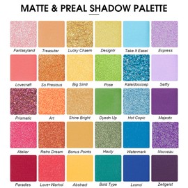 30 Colours Eyeshadow Palette, Glitter Shimmering Matte Texture Eyeshadow Palette, High Colour Rendering Eye Make-Up, Colourful Neon Colour Fine Powder Eyeshadow Palette, Make Up Palettes for Women