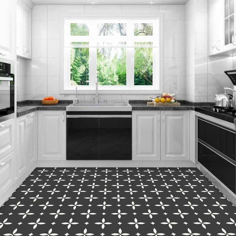 MORCART 8" x 8" Peel and Stick Floor Tile, Vinyl