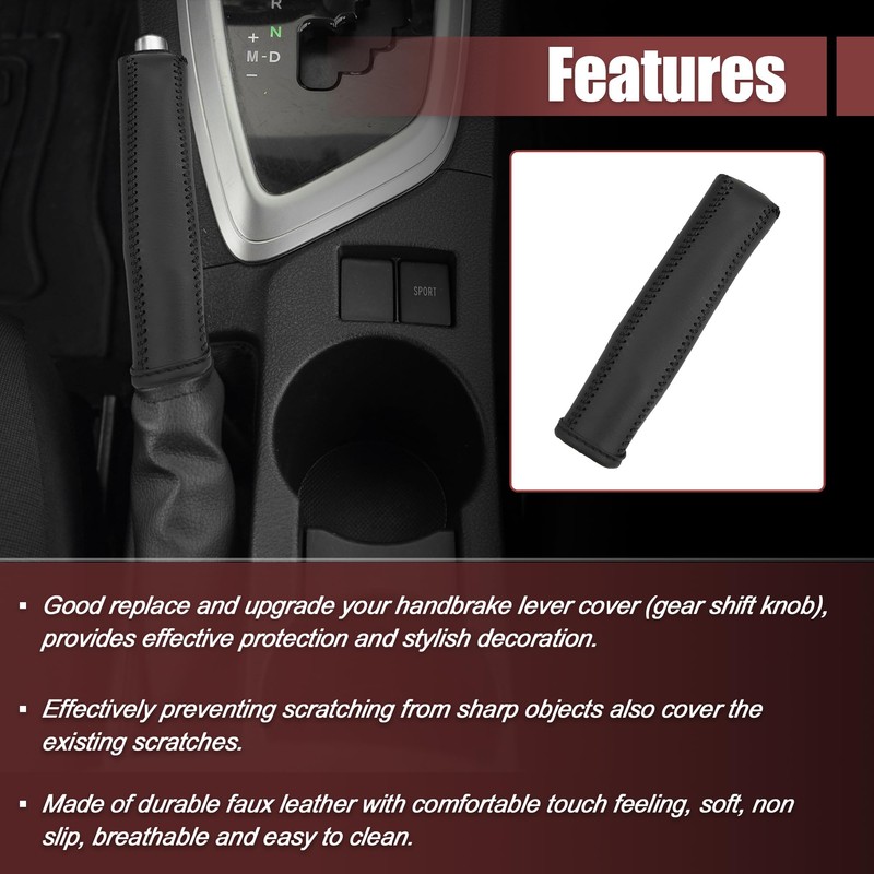 X AUTOHAUX Car Interior Handbrake Cover Protector Replacement Black