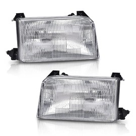 PIT66 Halogen Headlight Assembly w/o Bulbs Compatible with 1992-1997 Ford F150 Bronco/Fit 1992-1997 Ford F250 Super Duty & 1997 Ford F250 Left & Right Pair F2TZ13008A, F2TZ13008B