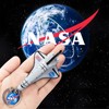 Auimce NASA Airplane Keychain(2 Colors/Pack), 3D Engraving Handpainted Space Shuttle